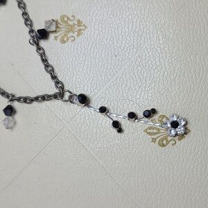 Handmade upcycled Swarovski crystal flower necklace